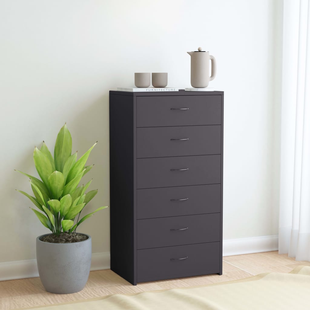 Aparador com 6 gavetas 50x34x96 cm contraplacado branco