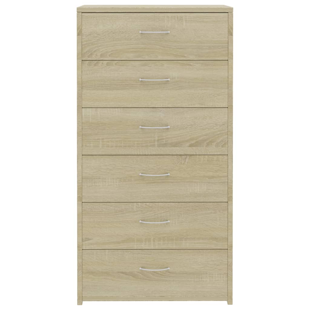 Aparador com 6 gavetas 50x34x96 cm contraplacado branco