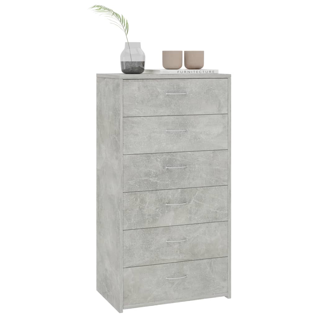 Aparador com 6 gavetas 50x34x96 cm contraplacado branco