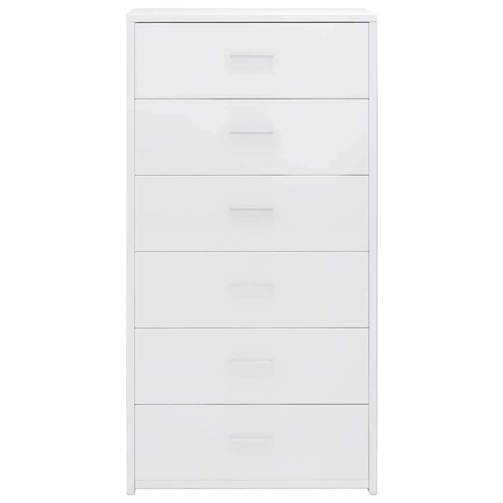 Aparador com 6 gavetas 50x34x96 cm contraplacado branco