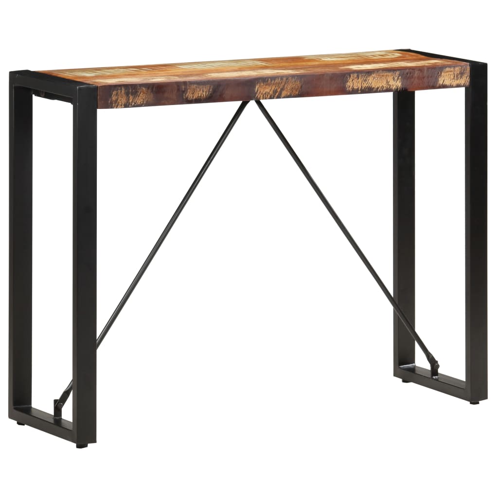 Mesa consola 150x35x76 cm madeira recuperada maciça