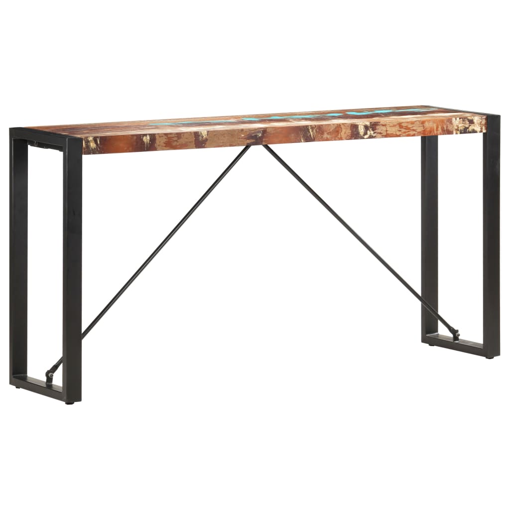 Mesa consola 150x35x76 cm madeira recuperada maciça