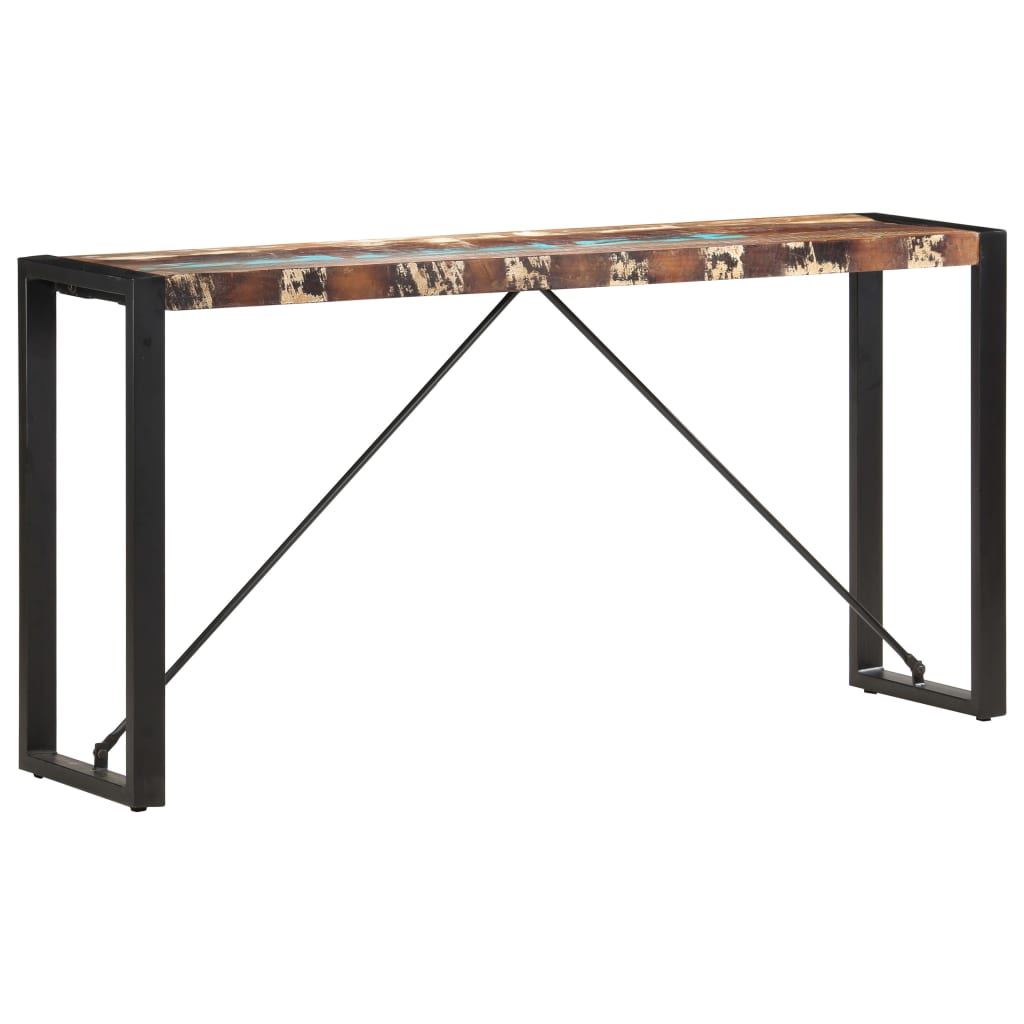 Mesa consola 150x35x76 cm madeira recuperada maciça