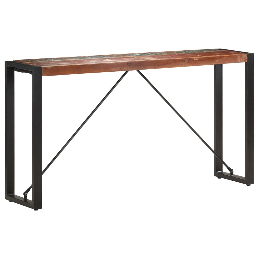 Mesa consola 150x35x76 cm madeira recuperada maciça