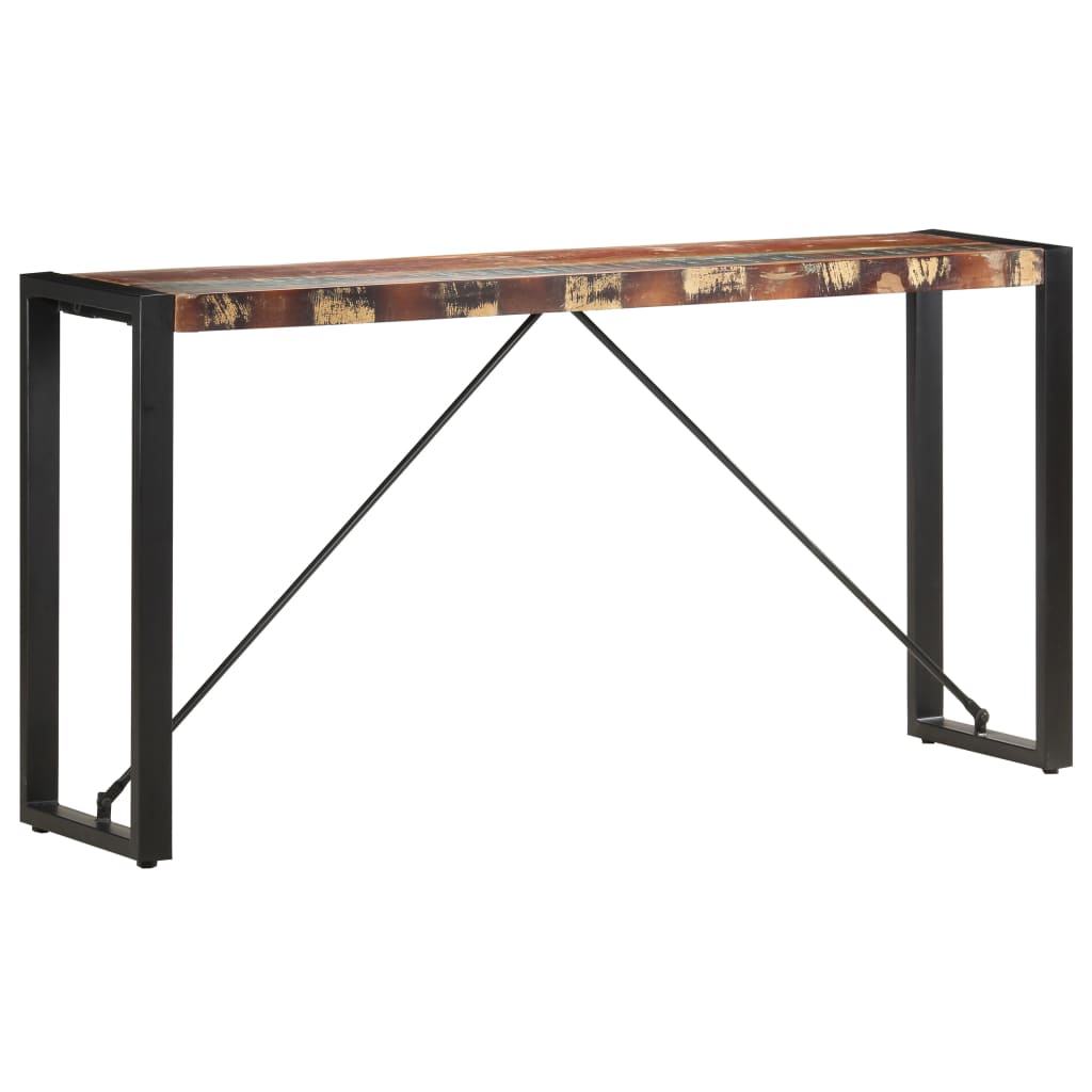 Mesa consola 150x35x76 cm madeira recuperada maciça