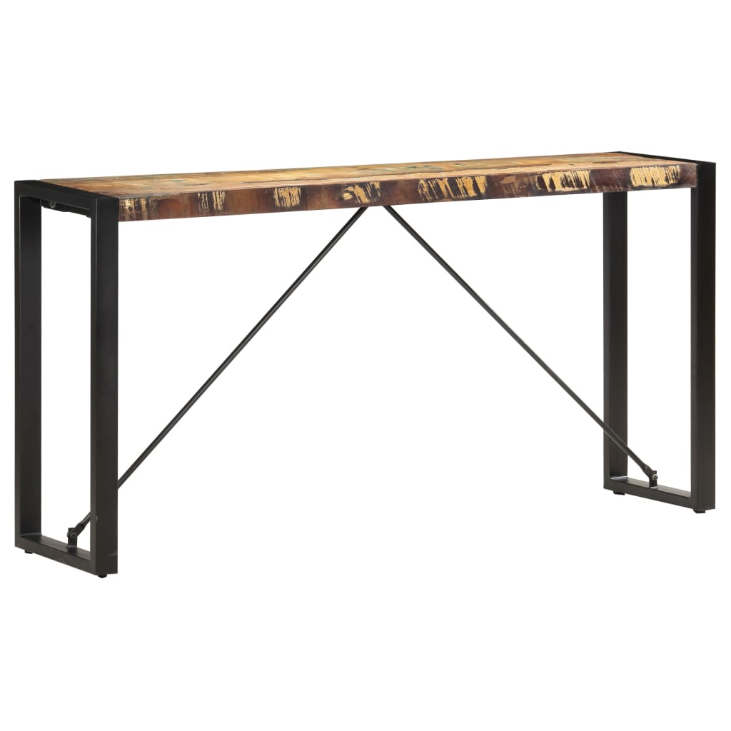 Mesa consola 150x35x76 cm madeira recuperada maciça