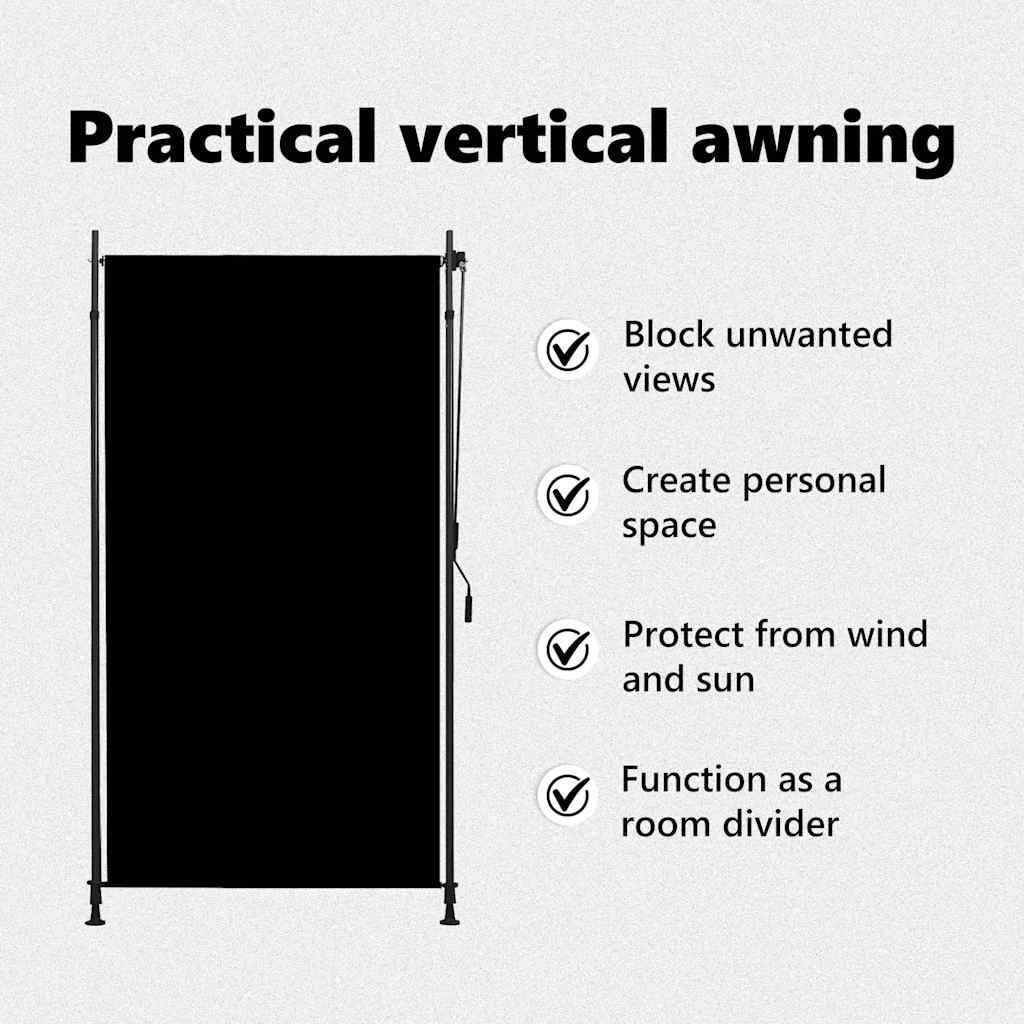 Estore de rolo para exterior 150x270 cm antracite