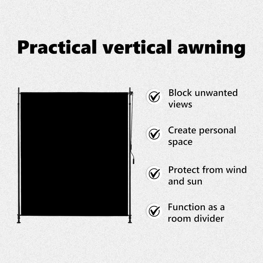 Estore de rolo para exterior 150x270 cm antracite
