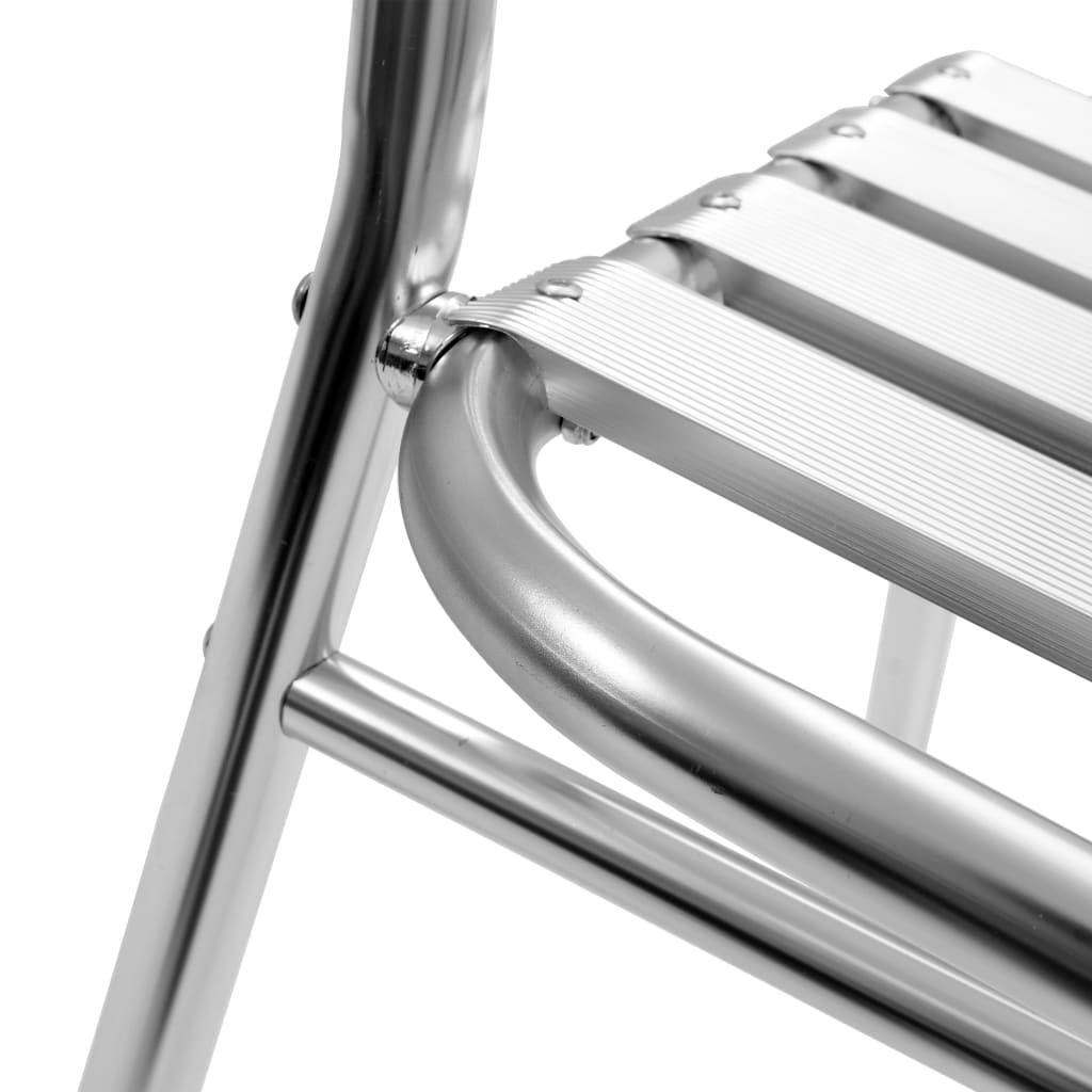 5 pcs conjunto de jantar para exterior alumínio prateado