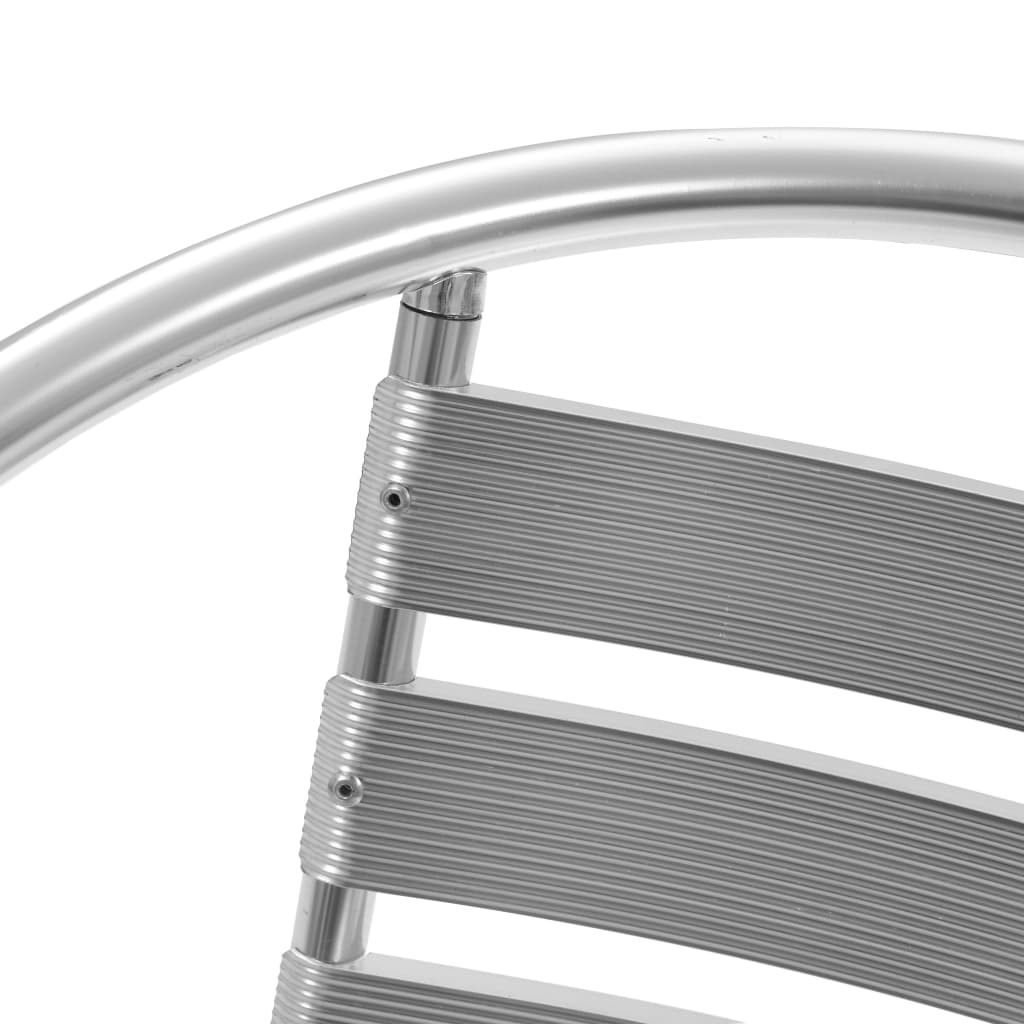 5 pcs conjunto de jantar para exterior alumínio prateado