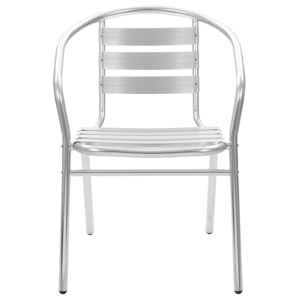 5 pcs conjunto de jantar para exterior alumínio prateado