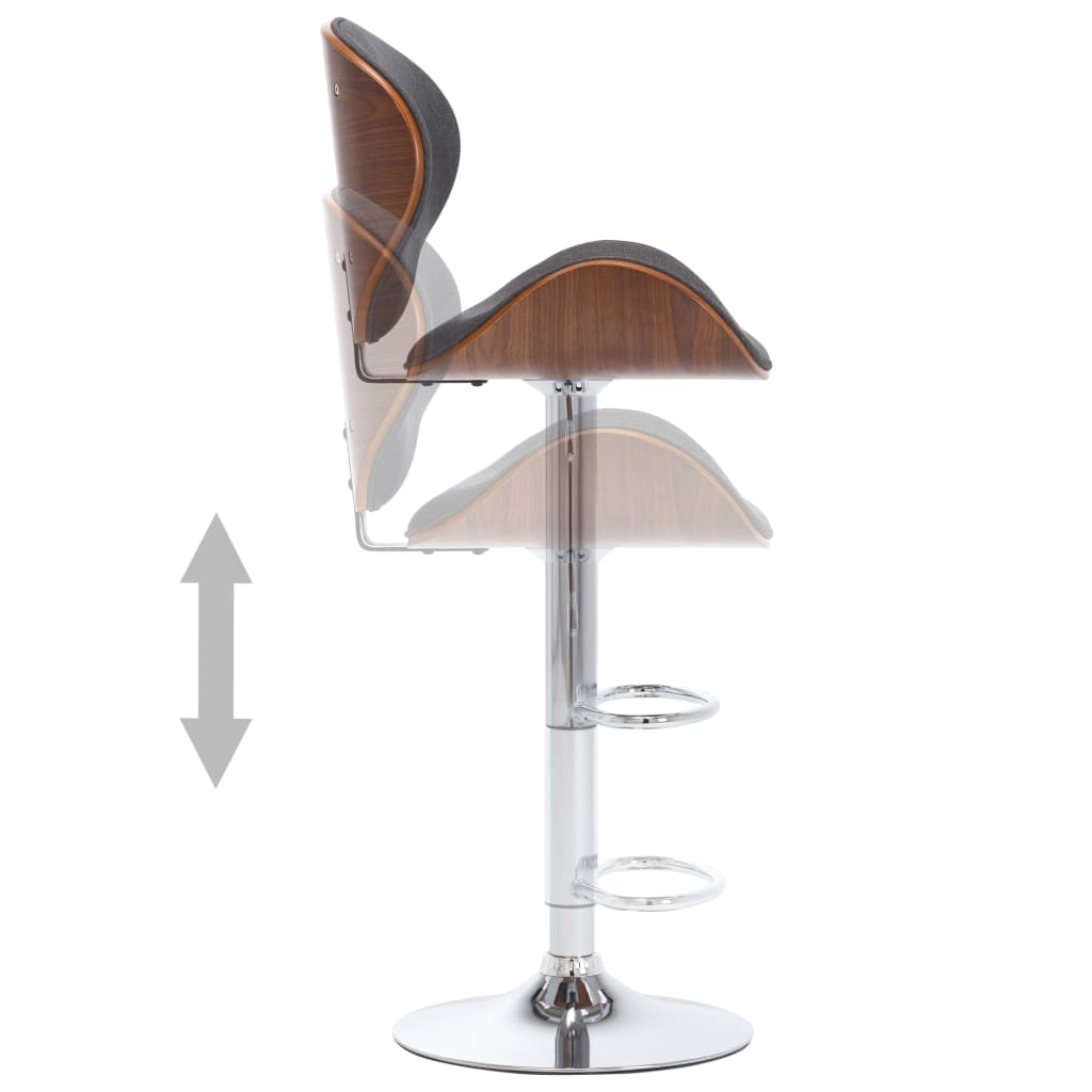 Cadeira de bar tecido cinzento-acastanhado