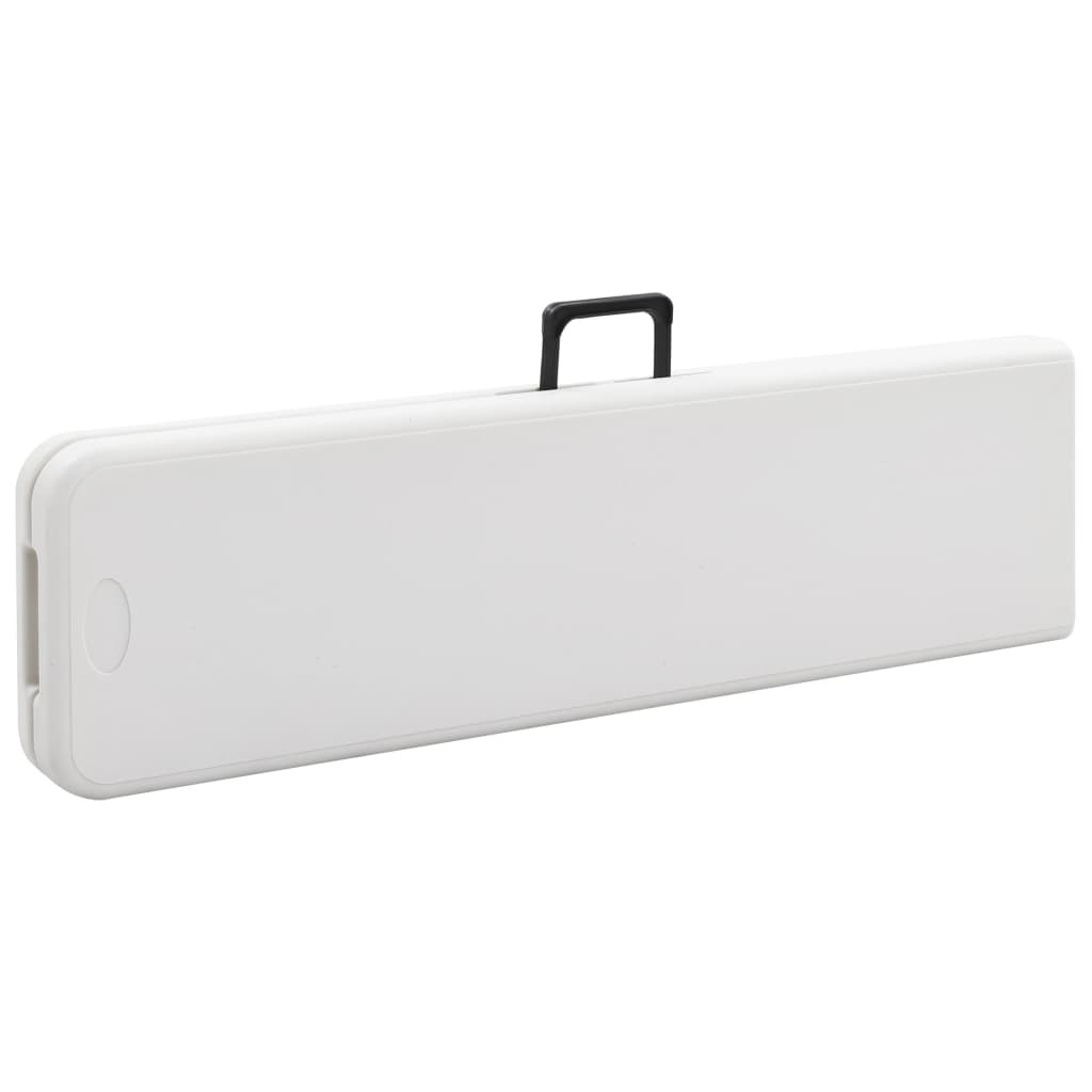 Bancos de jardim dobráveis 2 pcs 180 cm PEAD branco