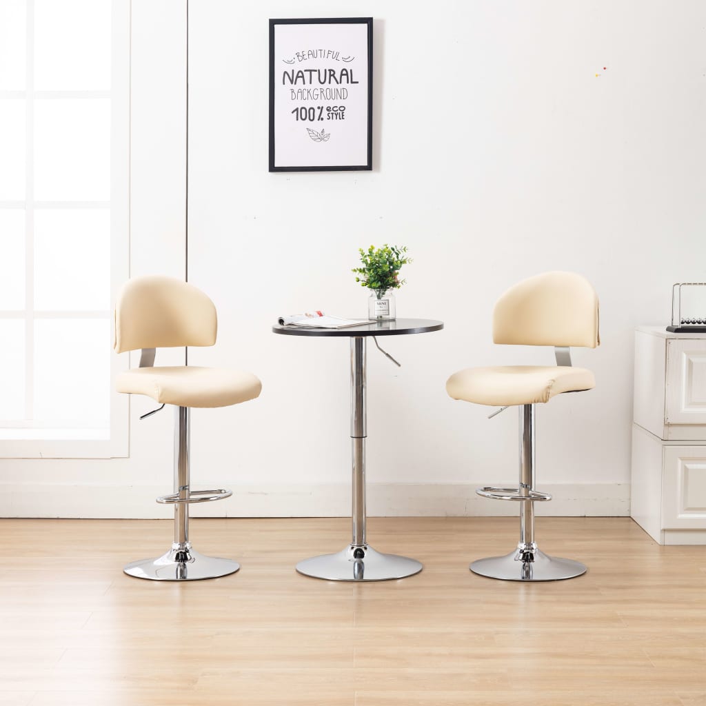 Bancos de bar 2 pcs couro artificial branco