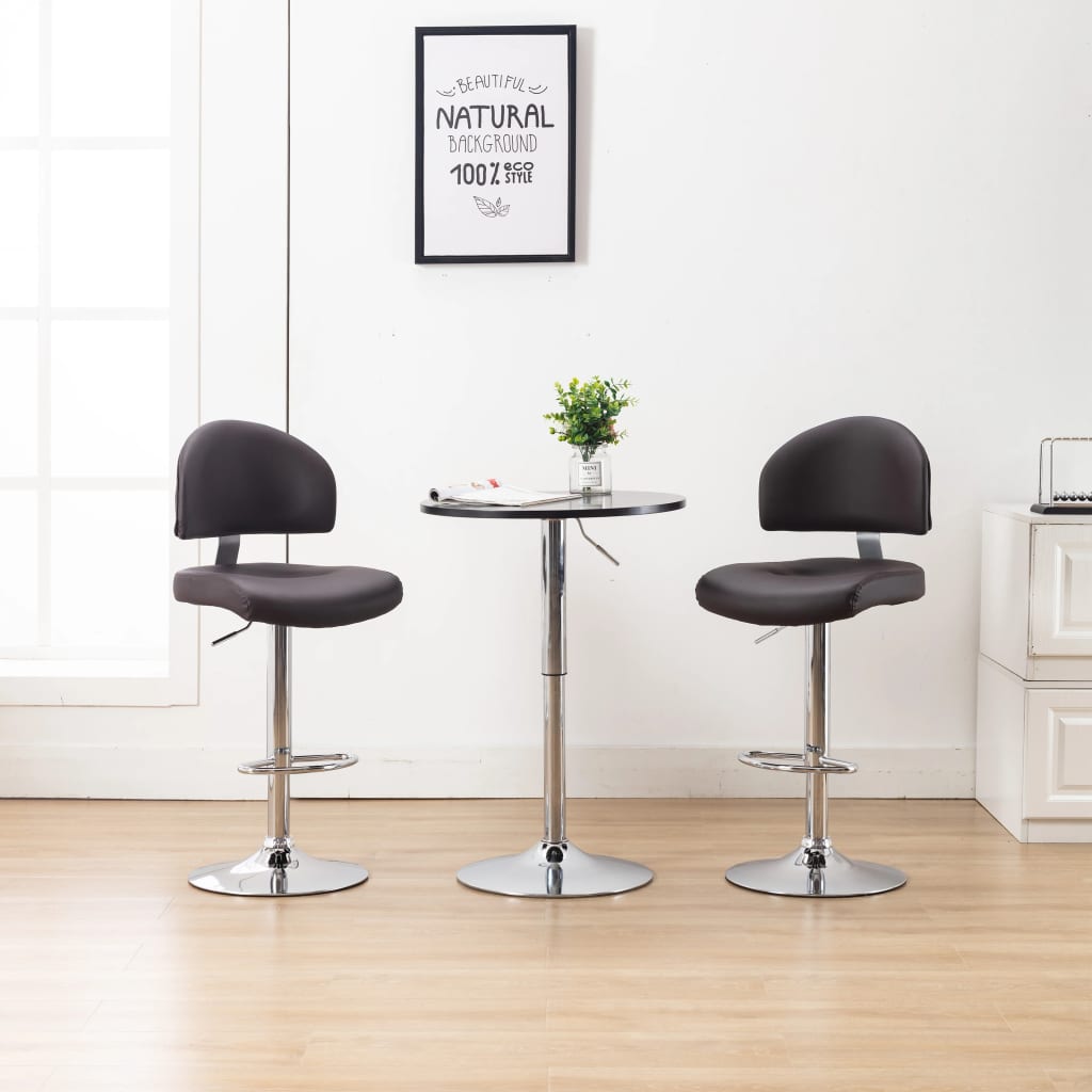 Bancos de bar 2 pcs couro artificial branco