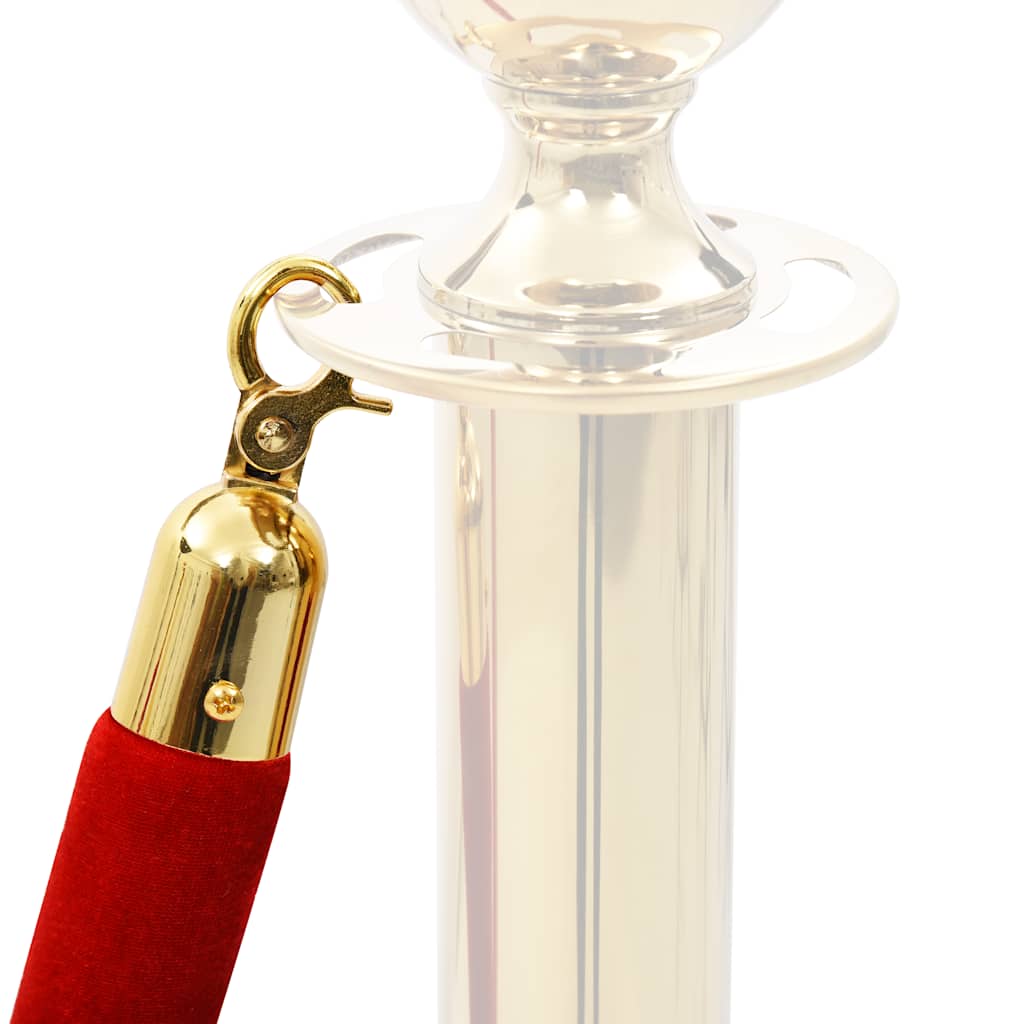 Corda p/ barreira/pilar de delimitação veludo vermelho/dourado