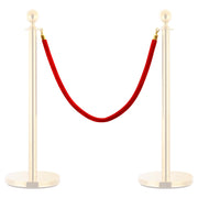 Corda p/ barreira/pilar de delimitação veludo vermelho/dourado