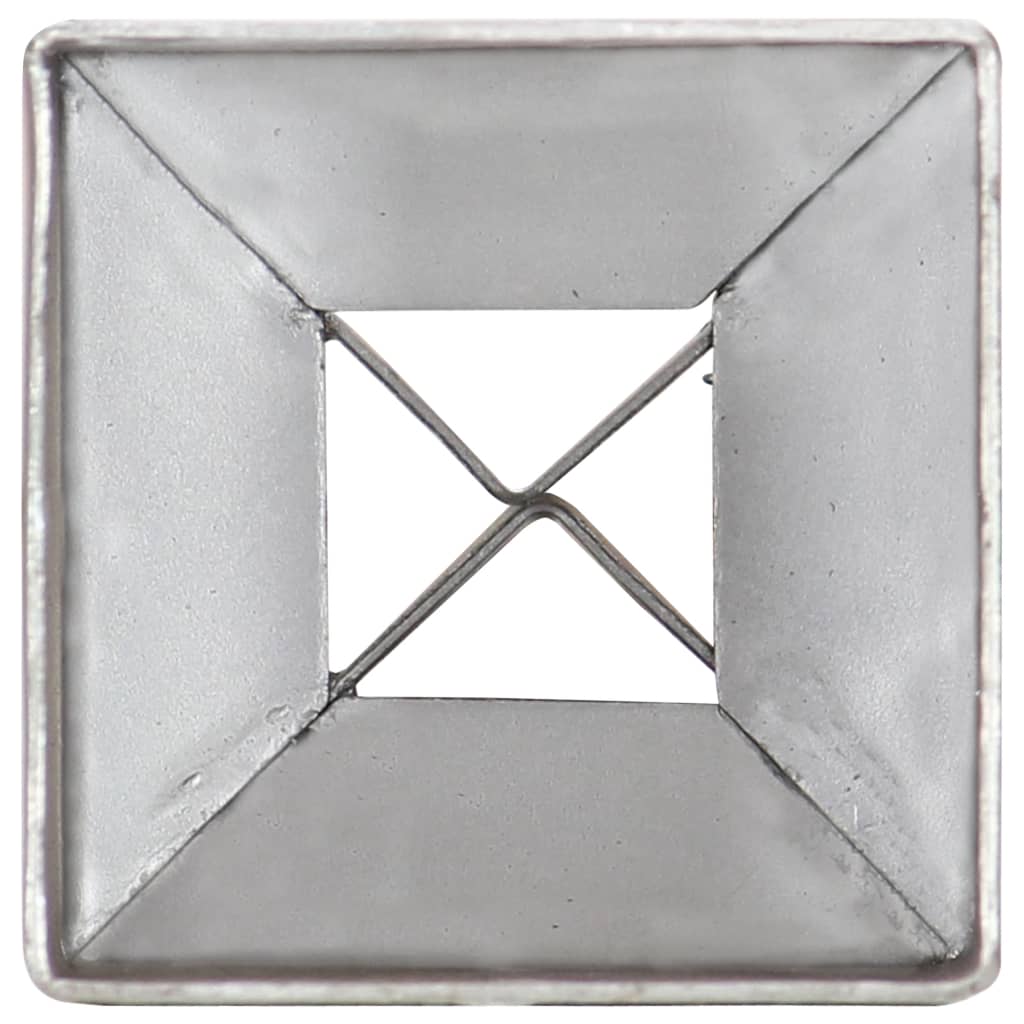 Estacas de enterrar 12 pcs 10x10x91 cm aço galvanizado prateado