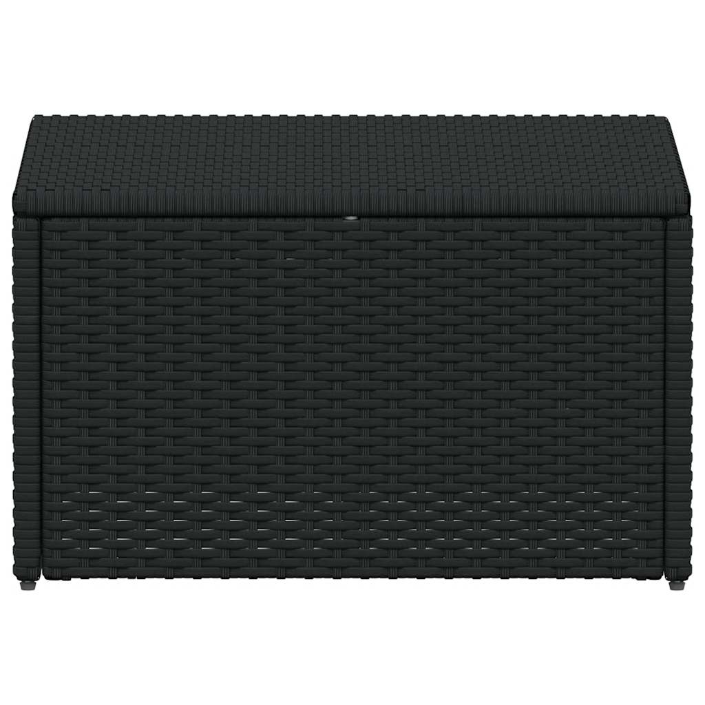 4 pcs conjunto lounge de jardim c/ almofadões vime PE preto