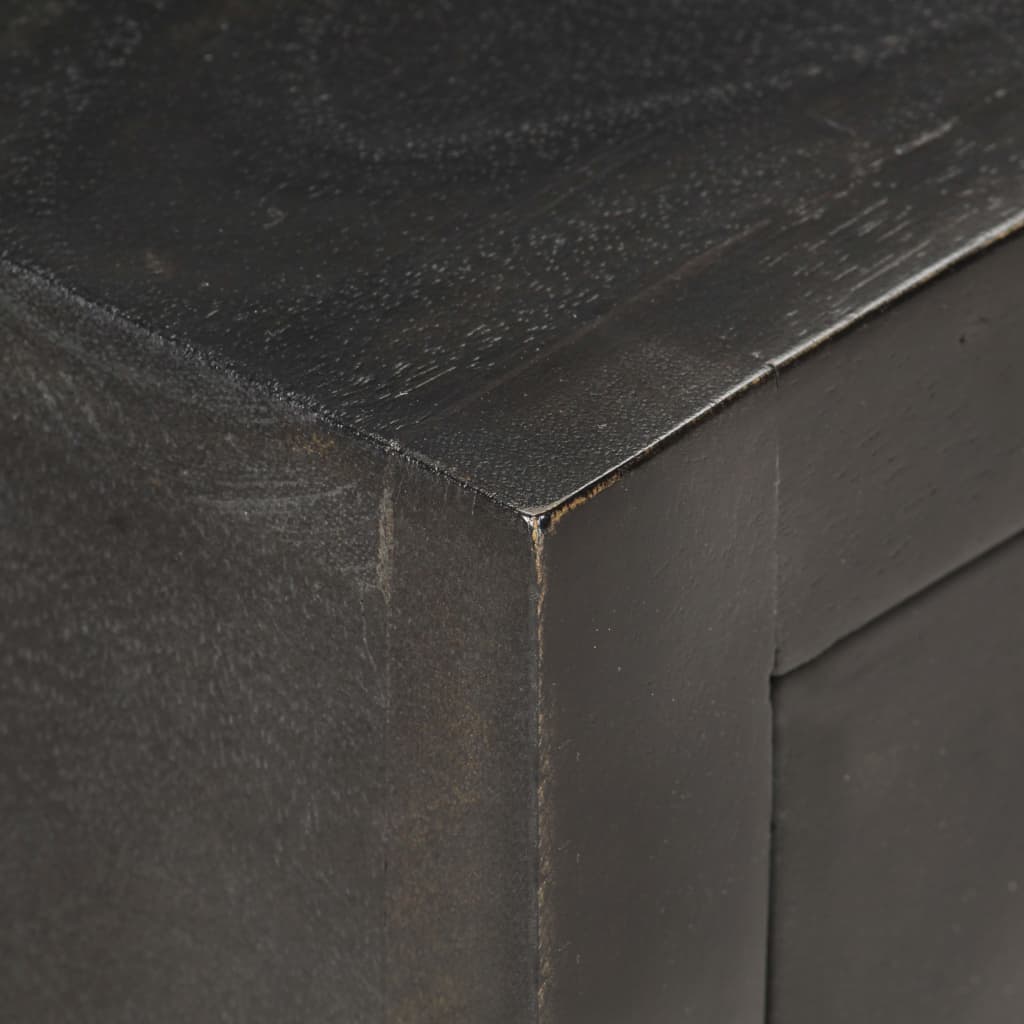 Mesa de cabeceira 40x30x50 cm mangueira maciça preto e dourado