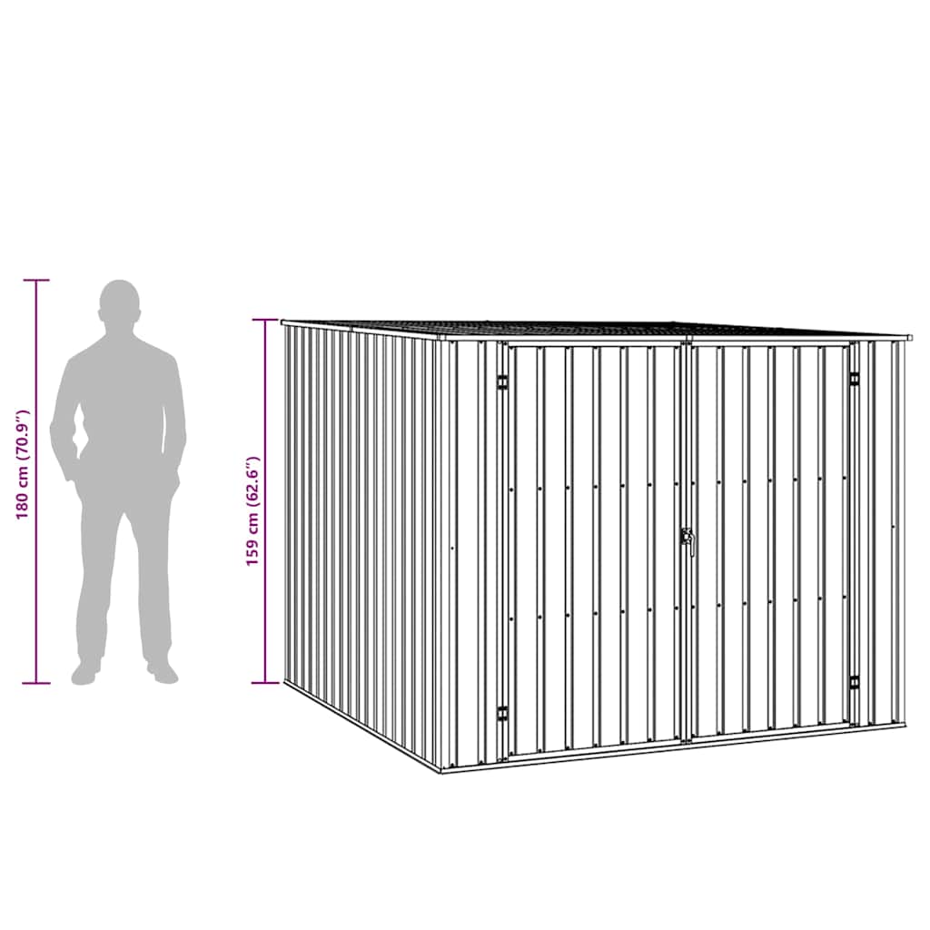 Abrigo de jardim 195x198x159 cm aço galvanizado antracite