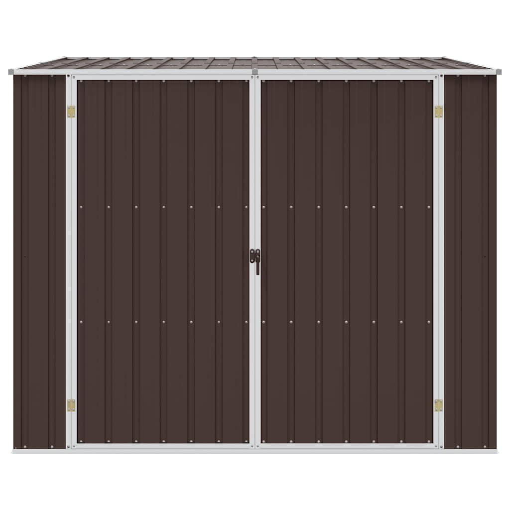 Abrigo de jardim 195x198x159 cm aço galvanizado castanho