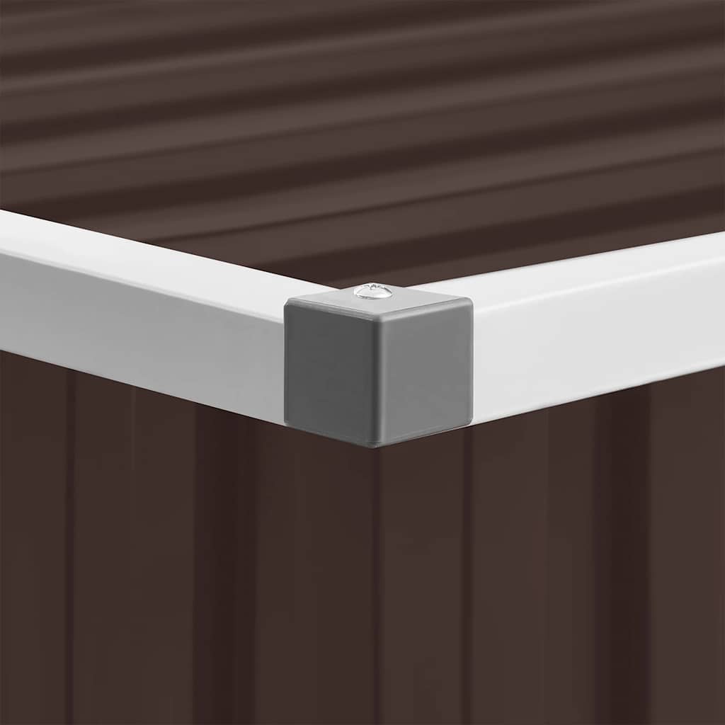 Abrigo de jardim 195x198x159 cm aço galvanizado castanho