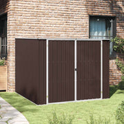 Abrigo de jardim 195x198x159 cm aço galvanizado castanho