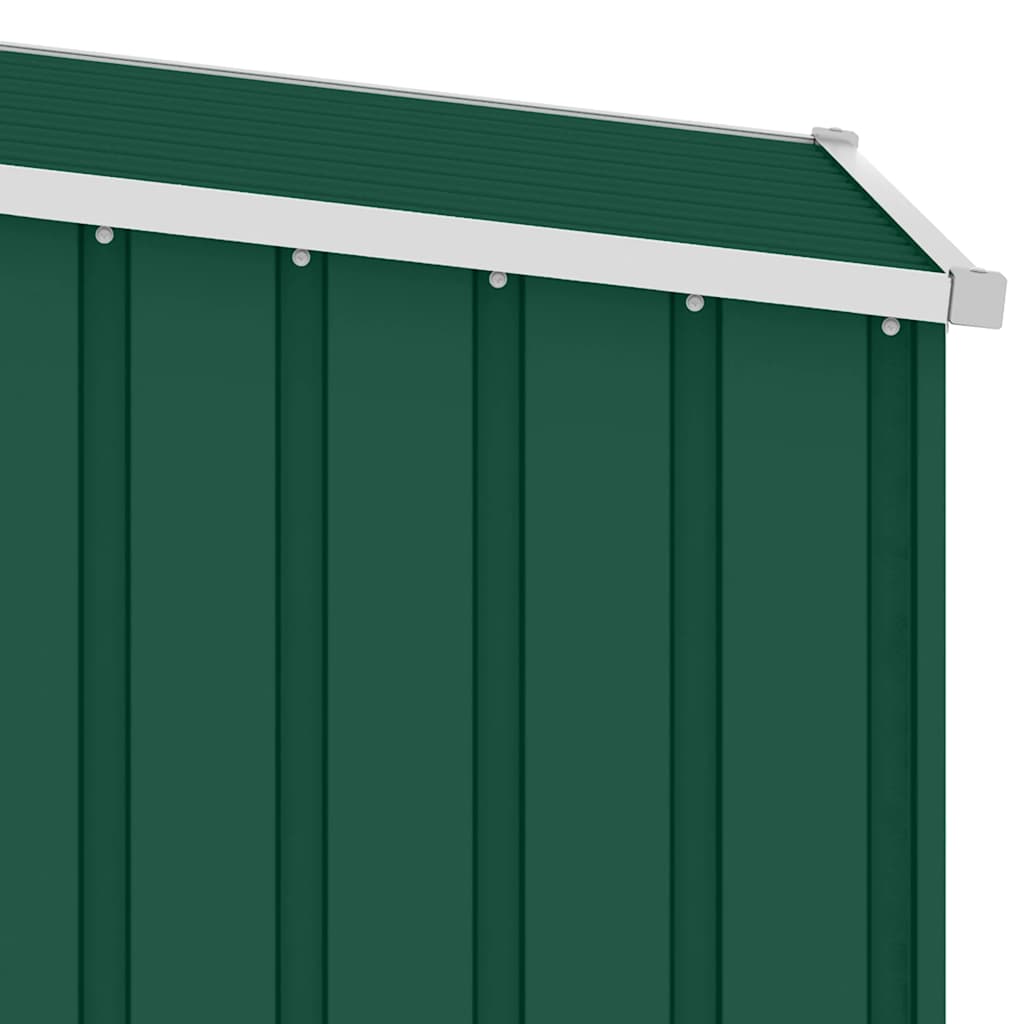 Abrigo de lenha para jardim 245x98x159 cm aço galvanizado verde