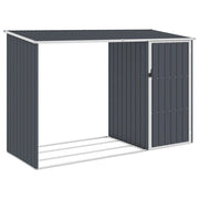 Abrigo de lenha jardim 245x98x159cm aço galvanizado antracite