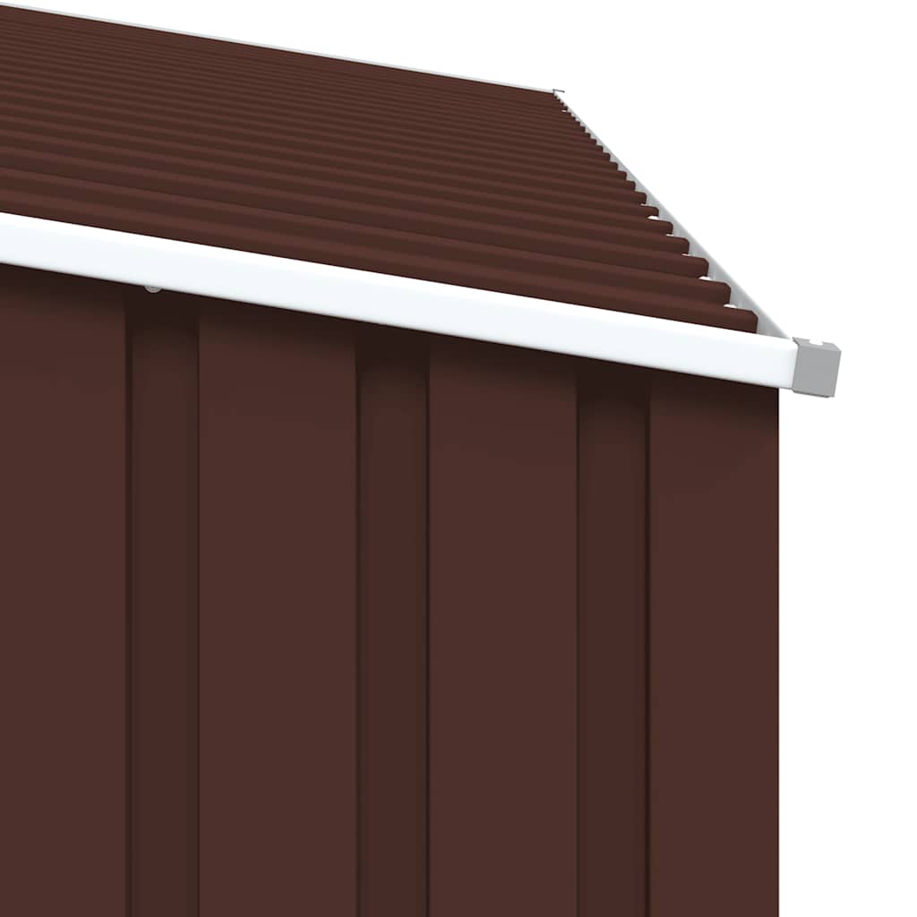 Abrigo de lenha p/ jardim 245x98x159cm aço galvanizado castanho