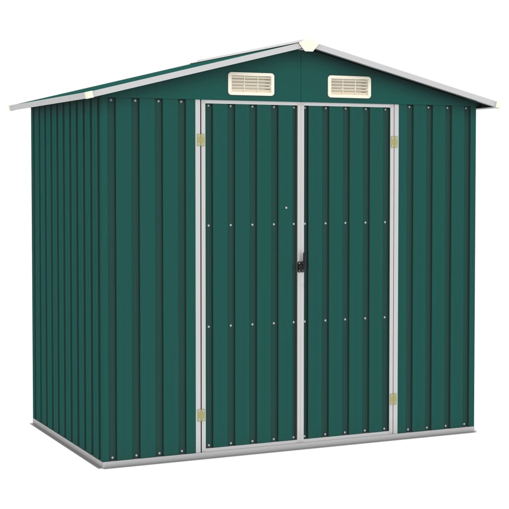 Abrigo de jardim 205x129x183 cm aço galvanizado verde