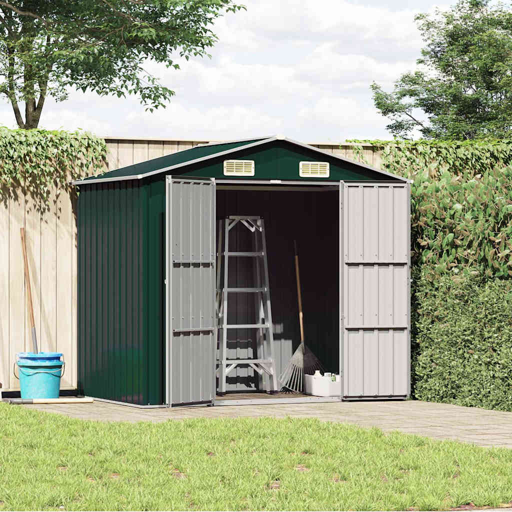 Abrigo de jardim 205x129x183 cm aço galvanizado verde