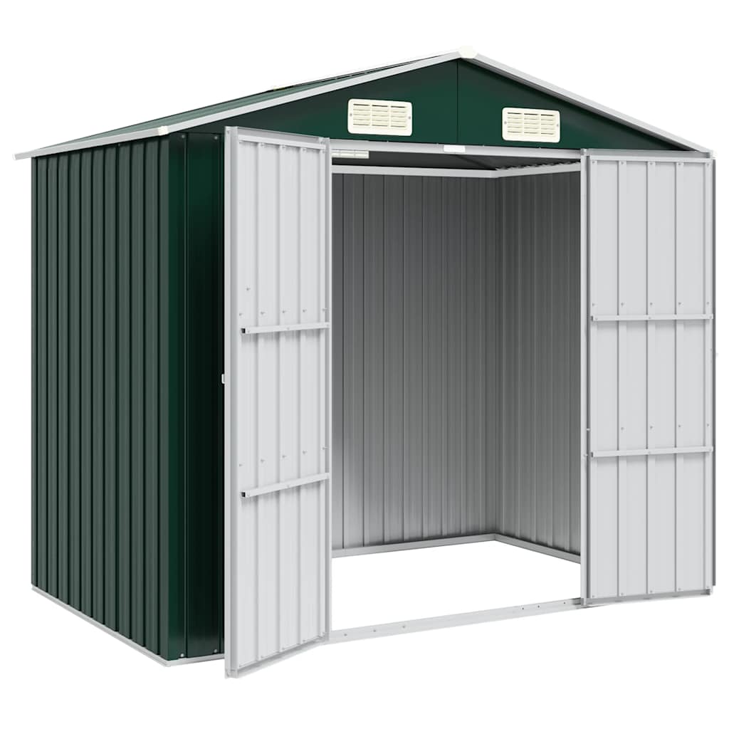 Abrigo de jardim 205x129x183 cm aço galvanizado verde