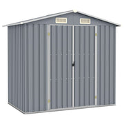 Abrigo de jardim 205x129x183 cm aço galvanizado cinzento