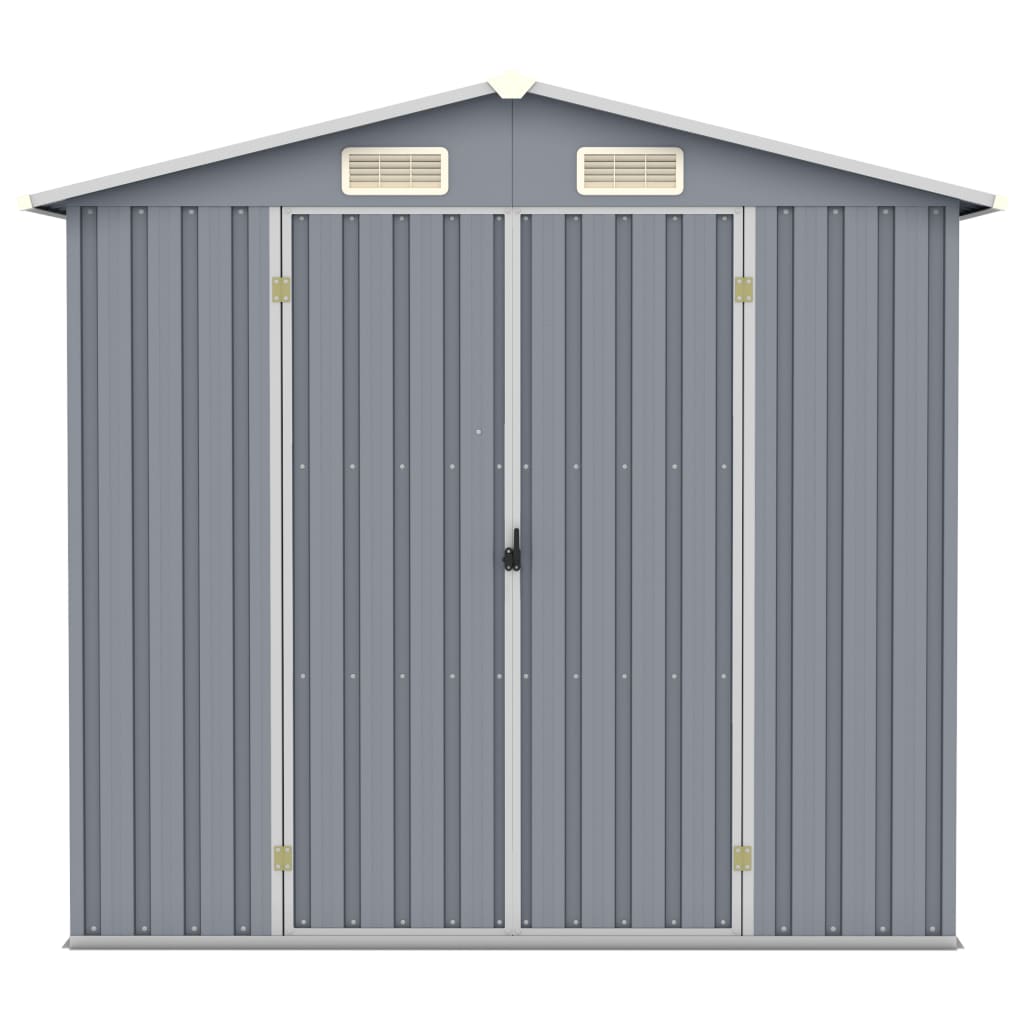 Abrigo de jardim 205x129x183 cm aço galvanizado cinzento