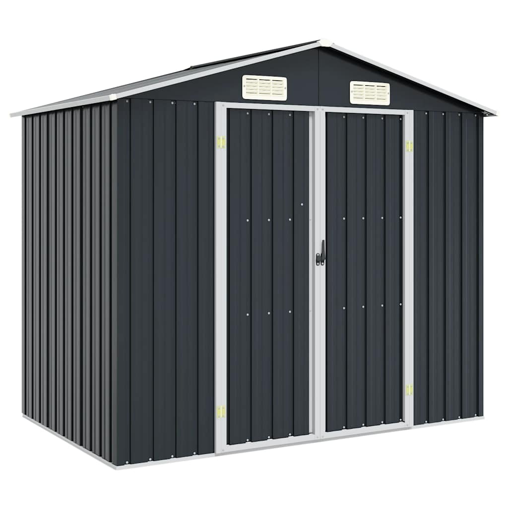 Abrigo de jardim 205x129x183 cm aço galvanizado antracite