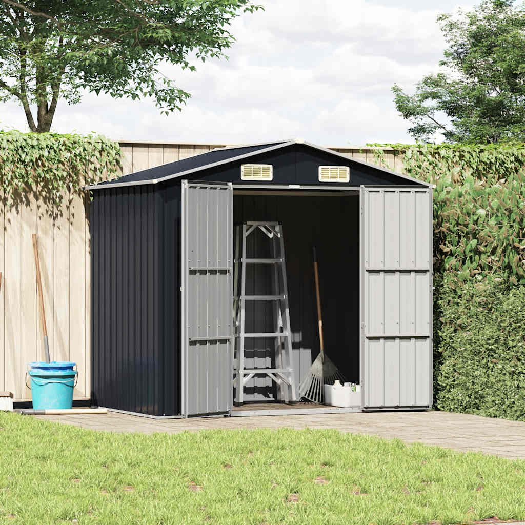 Abrigo de jardim 205x129x183 cm aço galvanizado antracite