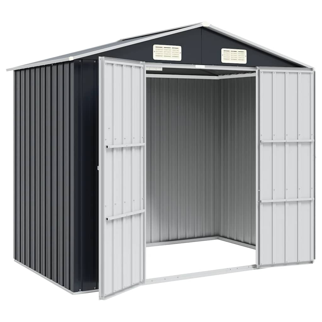 Abrigo de jardim 205x129x183 cm aço galvanizado antracite