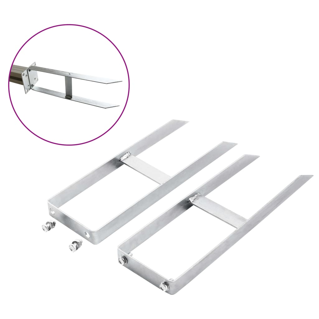 Estacas de chão para cerca de WPC 2 pcs aço 40 cm