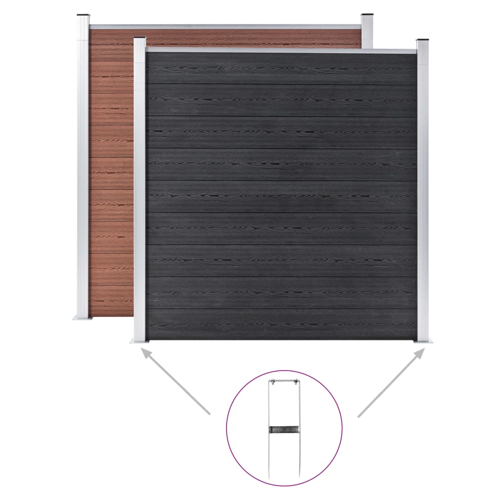 Estacas de chão para cerca de WPC 2 pcs aço 40 cm