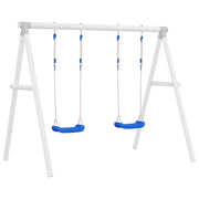 Assentos de baloiço com cordas 2 pcs 37x15 cm polietileno azul