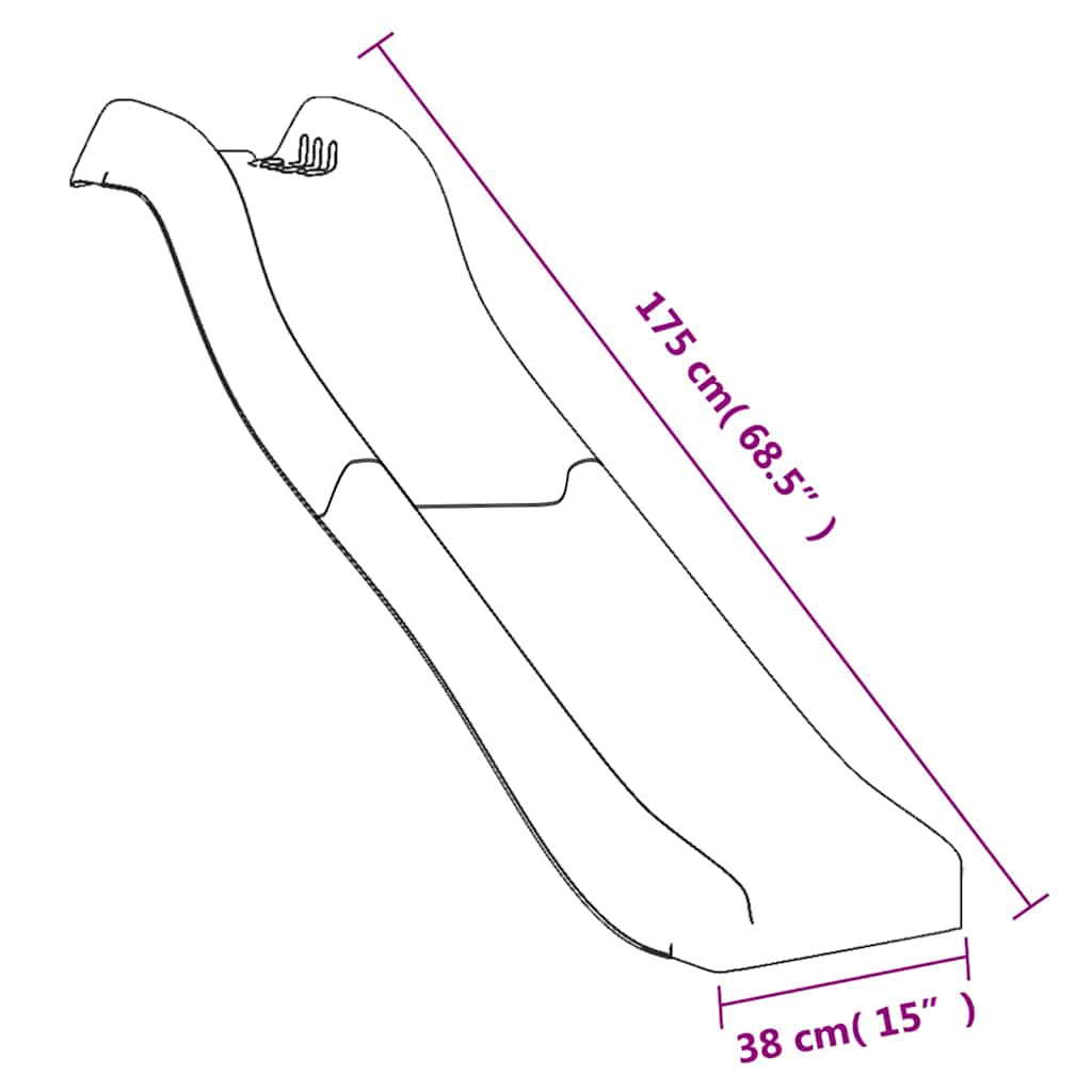 Escorrega de brincar 175x38x23 cm polipropileno azul