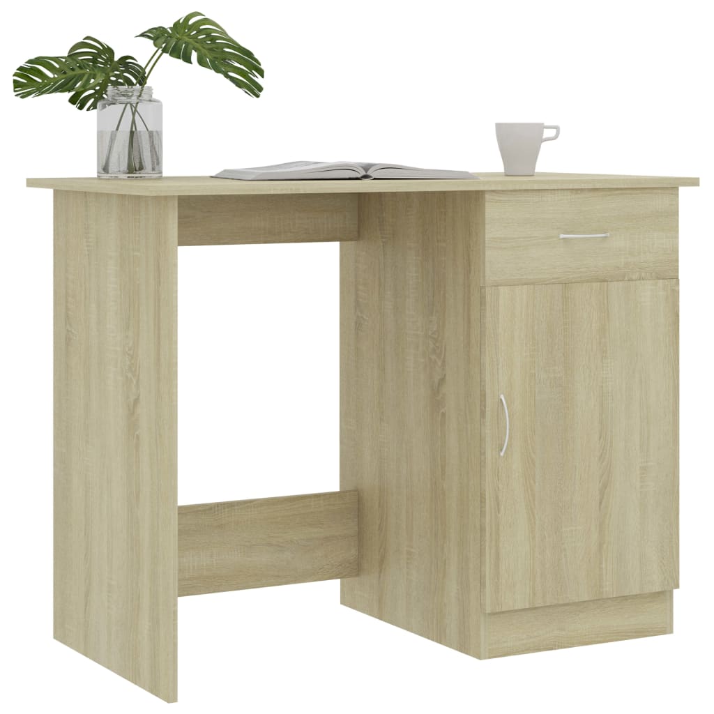 Secretária 100x50x76 cm derivados de madeira branco brilhante