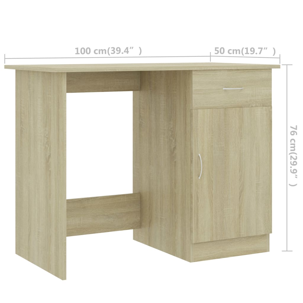 Secretária 100x50x76 cm derivados de madeira branco brilhante