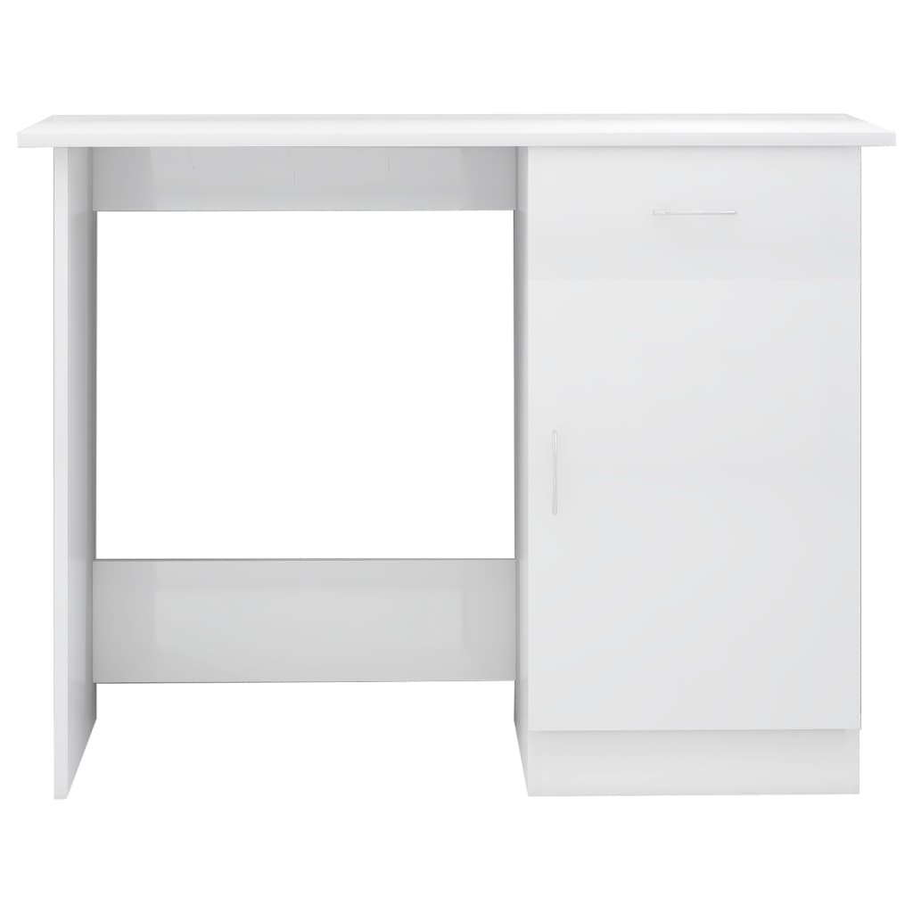 Secretária 100x50x76 cm derivados de madeira branco brilhante