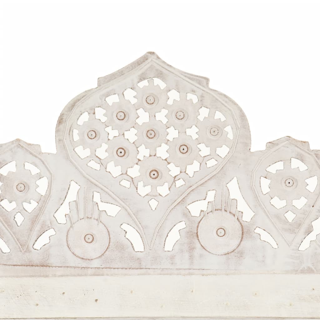 Biombo esculp. mão 5 painéis 200x165cm mangueira maciça branco