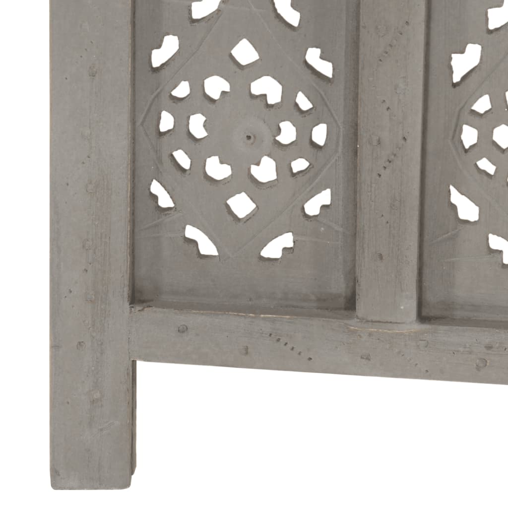 Biombo esculp. mão 5 painéis 200x165cm mangueira maciça branco
