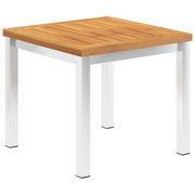 Mesa de apoio jardim 45x45x38 cm acácia maciça/aço inoxidável