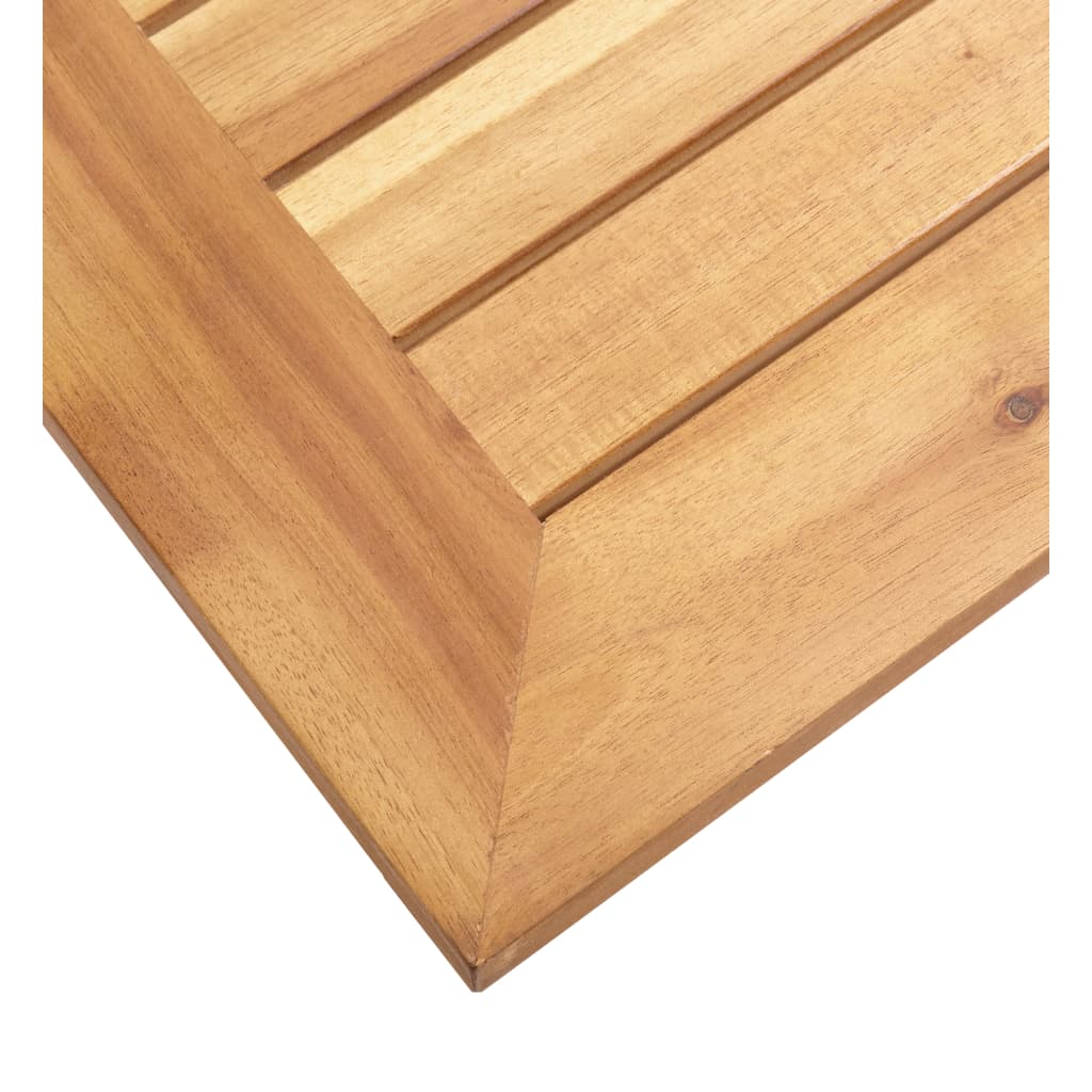 Mesa de apoio jardim 45x45x38 cm acácia maciça/aço inoxidável